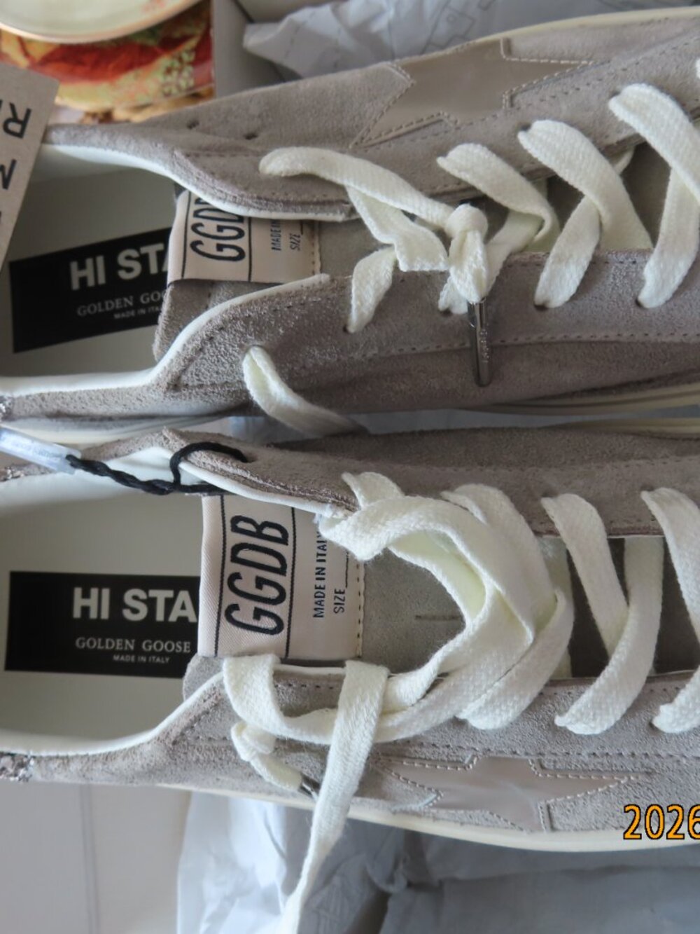 Women’s Hi Star sneakers Grey Suede-laminated Star & Glitter Size 40 - Picture 7 of 15